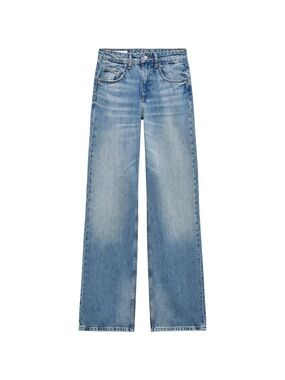 Zara TRF Mid-Rise Wide Leg Jeans